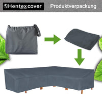 1 x RAW Customer Returns Hentex Cover lounge furniture cover for L-shaped sofas, waterproof, breathable TPU fabric cover for garden furniture, waterproof, protection against wind and UV protection gray 210 270 85W 90H 65H cm  - RRP €39.49