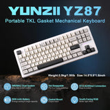 1 x RAW Customer Returns YUNZII YZ87 Seal Mechanical Keyboard, TKL Wireless Hot-Swap Gaming Keyboard with 4-Layer Padding, BT5.0 2.4G USB-C NKRO RGB Backlight Keyboard for Win Mac White, Milk Switch  - RRP €77.64