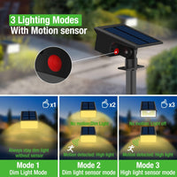 1 x RAW Customer Returns nipify solar lights for outdoors with motion detector 3 pieces warm white 3 modes solar spotlights for outdoors in the garden, IP65 waterproof solar garden lights solar lights LED solar spotlights outside path - RRP €33.77