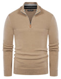 2 x Brand New PaulJones men s knitted sweater collar sweater men s V-neck long sleeve without hood S khaki 470A23-3 - RRP €70.96