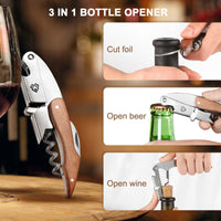 20 x RAW Customer Returns CORKAS Corkscrew Wine, Wine Opener Set Includes Waiter s Knife, Wine Aerator and Wine Pump with 2 Wine Stoppers, Professional Wine Accessories for Wine Lovers - RRP €510.4