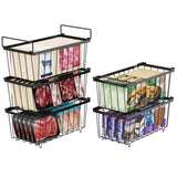 1 x RAW Customer Returns iSPECLE Freezer Organizer Containers Pack of 5 Freezer Baskets for 198L Chest Freezers Sort Frozen Meat, Save Space, Stackable Wire Baskets with Handles Easy to Reach, Black - RRP €60.4