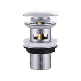 1 x RAW Customer Returns KENES Chrome Universal Drain Fitting Valve for Wash Basin Vanity Sink Pop-Up Click Clack Valve - Drain Valve with Overflow, Drain Fitting Tool-Free Installation - RRP €17.14