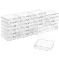 1 x RAW Customer Returns BELLE VOUS Small storage boxes made of clear plastic with hinged lids 24 pieces 7.2 x 6.3 x 1.7 cm - Mini storage box for pills, beads, jewelry, craft items small parts storage box - RRP €17.99