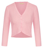 2 x Brand New Bolero women s elegant 3 4 sleeve V-neck button placket with ruffles casual cardigan party dating light pink XXL - RRP €60.48