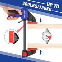 1 x RAW Customer Returns WORKPRO 2 Piece Professional Carpenter Clamps, 305mm Wood Clamp Set, 136kg Clamping Force, Quick Release for Tightening and Lengthening, One-Handed Wood Fixing - RRP €40.33