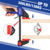 1 x RAW Customer Returns WORKPRO 2 Piece Professional Carpenter Clamps, 305mm Wood Clamp Set, 136kg Clamping Force, Quick Release for Tightening and Lengthening, One-Handed Wood Fixing - RRP €40.33