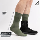 1 x RAW Customer Returns ACE Jackal Socks - 3 Pairs of Tactical Socks with Merino Wool Anti-Blister Padding - Hiking Trekking - Green - 42-44.5 - RRP €20.16