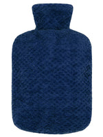 1 x RAW Customer Returns FLYILY 2L Hot Water Bottle with High-Quality Cozy Fluffy Cover Removable and Washable Furry Bottle Cover Dark Blue, 2L  - RRP €9.06