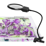 1 x RAW Customer Returns Diamond Painting Magnifier, LED Magnifying Glass for Sewing with Clip Flexible Neck, 4X 6X LED Magnifier for Diamond Painting with 3 Lamps, Magnifying Lamp with Dimmable LED Daylight and Clamp - RRP €20.4