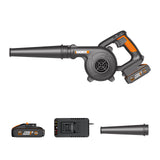 1 x RAW Customer Returns WORX battery-powered workshop blower 18V MAX 20V WX094, PowerShare, variable speed control, 257 km h air speed, 1 battery - RRP €99.98