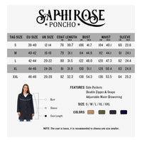 1 x RAW Customer Returns SaphiRose PONCHO Women s Waterproof Windbreaker, Elegant Long Rain Jacket for Women, Lightweight Outdoor Rain Jacket, with Hood, for Running, Travel, Black Waterproof Fabric XL - RRP €59.99