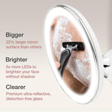 1 x RAW Customer Returns Fancii 10x Rechargeable Magnifying Mirror with 3 LED Light Settings and Powerful Suction Cup - 20cm Dimmable Illuminated Bathroom Makeup Mirror, Luna 2 - RRP €31.99