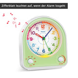 1 x RAW Customer Returns Eachui Analog Alarm Clock without Ticking with Snooze Function, Night Light, Adjustable Volume and 7 Alarm Tones, Children s Gift Alarm Clock Silent for Boys Girls Green  - RRP €20.16