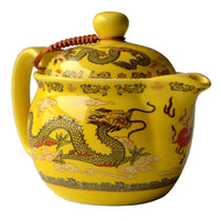 1 x RAW Customer Returns Yellow Porcelain Teapot 340ml Stainless Steel Dragon Filtration Insert Loose Tea Imperial Yellow  - RRP €19.1