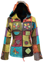 1 x RAW Customer Returns SHOPOHOLIC FASHION Women s Love Peace Patchwork Hippie Hoodie, M - RRP €44.1