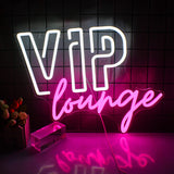 1 x RAW Customer Returns VIP Lounge Neon Sign for Wall Decoration, VIP Neon Light for Room Decoration, VIP Neon Light Sign with USB Powered for Hotel, Club, Cafe, Bar, Office, Shopping Center, Game Room Pink White  - RRP €35.39