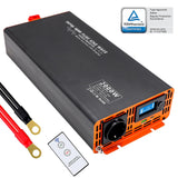 1 x RAW Customer Returns DATOUBOSS Inverter 12v to 230v 2000W 4000W Pure Sine Wave Voltage Converter Power Inverter with LCD Screen 1 Type-c and 1 USB Ports for Motorhome Car - RRP €181.4