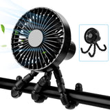 1 x RAW Customer Returns Funsland USB Fan Quiet, Fan for Stroller with Adjustable Tripod, Small Fan with Battery, 1800mAh, Maximum 8h Mini Fan, Portable Fan for Stroller Bedroom Office - RRP €24.34