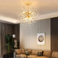 1 x RAW Customer Returns Modern Crystal Chandelier Gold 8 G9 Led Ceiling Light Fireworks Shape, Chrome Chandelier Pendant Lamps for Bedroom, Living Room, Corridor - RRP €64.91