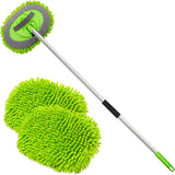 1 x RAW Customer Returns innhom Car Wash Brush with Telescopic Handle 160 cm Car Wash Mop Long Handle Multifunctional Car Cleaning Brush for Cars, Motorhomes, Trucks, Windows 180 Swivel Head Green  - RRP €20.87