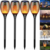 10 x Brand New Solar garden torches 4-pack, Jonwall solar flame light solar lamps for outdoors 33LED solar lights with flame effect, IP65 waterproof garden lights for gardens, lawns, paths, yards, driveways - RRP €294.8