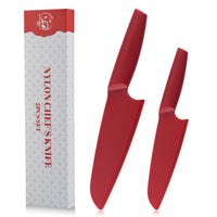 1 x RAW Customer Returns Nylon Knife, 2PCS Nylon Knife for Real Cooking and Cutting Pizza, Cake, Bread, Fruit, Vegetables Durable Nylon Kitchen Knife for Kids Red - RRP €9.02