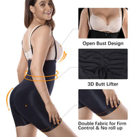 1 x Brand New  MD Women Tummy Control Shapewear Bodysuit Butt Lifter Full Body Shaper for Dresses Open Bust Thigh Slimmer Waist Trainer - RRP €22.8