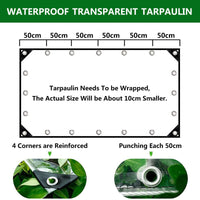 2 x Brand New Gorssen Waterproof Eyelet Tarpaulin, Transparent Eyelet Tarpaulin, Waterproof Tarpaulin for Outdoors, Transparent Tarpaulin for Outdoors, Transparent PVC Tarpaulin Suitable for Balcony Garden-3.0 m 4.0 m - RRP €135.98