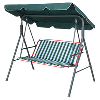 2 x Brand New WingFly Replacement Swing Seat Cover for Porch Swing, Seat Cover for Garden Chair, for Outdoor Use 2 and 3 Seater - Green Stripes 148 50 50cm  - RRP €71.98