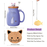 1 x RAW Customer Returns Cat Mug Cute Ceramic Coffee Mug with lid,Stainless Steel Spoon, Novelty Morning Cup Tea Milk Christmas Mug Gift Teacup with Lid and Strainer Gifts for Women 380ML - RRP €18.46