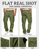 1 x RAW Customer Returns LVCBL Jogging Pants Men Cotton Men Cargo Pants Jogger Pants Leisure Sport Slim Fit Gym Jogging Pants Army Green M - RRP €28.91