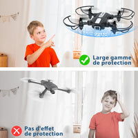 1 x RAW Customer Returns Wipkviey Mini Drone with Camera - 1080P HD FPV Drones for Kids Beginners, With One-Key Takeoff Landing, 3D Flip, Gravity Sensor, Gesture Control, Voice Control, 2 Batteries - T25 - RRP €39.98