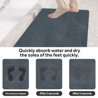 2 x Brand New Fubullish Bath Mat, Non-Slip Bath Mat with Rubber Backing 54x90cm, Super Absorbent Quick Dry Shower Mat for Bathtub, Shower, Sink Navy Blue  - RRP €45.6