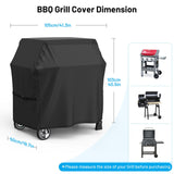 1 x RAW Customer Returns Armorget Grill Cover Weatherproof 105x50x103cm 600D Oxford with Adjustable Buckles, Drastring, Windproof, BBQ Cover, Anti-UV Grill Cover Grill - RRP €20.34