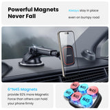 1 x RAW Customer Returns APPS2Car Magnet Holder Car, Universal Dashboard Windshield Industrial Strength Suction Cup Mobile Phone Holder with Adjustable Telescopic Arm, 6 Strong Magnets, for All Mobile Phones - RRP €18.14