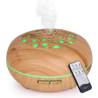 1 x RAW Customer Returns WD CD Essential Oil Diffuser, 550ML Ultrasonic Humidifier Aroma Diffuser Auto Off 7 Colorful Lights 3 Timer Settings Silent - Light Wood Grain - RRP €23.59