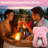 1 x RAW Customer Returns UYKJKWRT Rose Bear, Rose Bear Gift for Women, Mother s Day Gifts, Rose Flower Bear with Gift Box, Romantic Rose Teddy Bear Gift for Her, Mother s Day, Valentine s Day, Rose Flower Bear 10in, Pink  - RRP €29.5