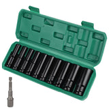 1 x RAW Customer Returns CPROSP 11-piece impact wrench sockets 1 2, long socket set 1 2 10,12,13,14,15,16,17,19,22,24mm, impact socket set with plastic case, - RRP €24.2