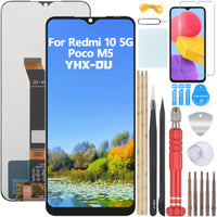 1 x RAW Customer Returns YHX-OU 6.58 Black Display For Xiaomi Redmi 10 5G 22041219G 22041219NY Poco M5 22071219CG LCD Display Touch Screen Replacement Screen Glass Assembly with Tools 1 Piece Tempered Glass - RRP €31.2