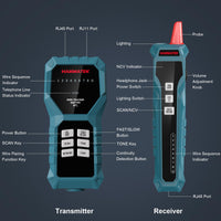 1 x RAW Customer Returns Network cable tester HANMATEK, adjustable sensitivity, easy handling, POE, multifunctional line finder, network cable tester, line search, line alignment, line measurement - RRP €25.01