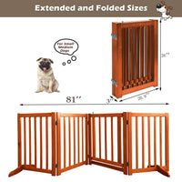 1 x RAW Customer Returns Wooden safety gate with gate, free-standing foldable dog gate for dogs, stair gate, dog barrier, flexible door safety gate with 2 support feet, pinewood playpen 4 panels - RRP €92.99