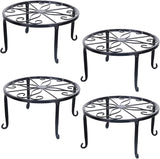 1 x RAW Customer Returns Tosnail 4 Pack Plant Stands for Flower Pots, Metal, Black, Round Flower Pot Stand, Home Plant Stand for Garden, Indoor, Balcony, Decoration - RRP €24.49