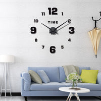 2 x RAW Customer Returns Warminn Wall Clock, DIY Sticker Wall Clock Modern Frameless 3D Wall Clock Roman Numbers Mirror Sticker Art Wall Clock Home Decor Crafts Large Clock for Office Living Room Bedroom Black 1  - RRP €40.32