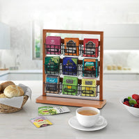 3 x Brand New QILICZ tea box tea bag organizer, tea box with 9 removable metal compartments tea holder, vertical and wall-mounted tea storage - tea bag box for tea bags, sugar, coffee capsules - RRP €81.21