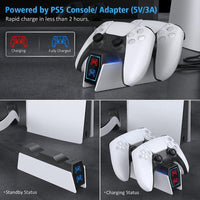 1 x RAW Customer Returns OIVO PS5 Controller Charging Station, PS5 Charging Station Controller with 2-Hour Charging Chip, Charger for Playstation 5, Fast Charging Including 2 Cables, LED Charging Status Indicator, White - RRP €20.29