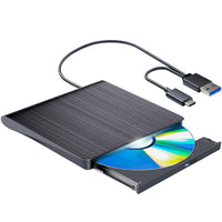 1 x RAW Customer Returns aelrsoch External USB 2.0 CD DVD Drive, Delicate Portable CD DVD -RW Slim DVD CD ROM Burner Drive, High Speed Data Transfer for Laptop Desktop Windows10 8 7 XP - RRP €45.99