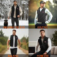 1 x RAW Customer Returns Techstuph Fleece Heated Vest Men, 3 Levels Adjustable 5 Heating Zones Heated Vest Heated Jacket for Outdoor Riding Skiing Fishing Battery Not Included  - RRP €59.99