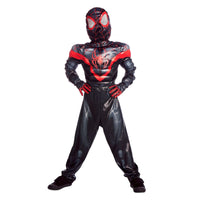 1 x RAW Customer Returns Disney Store Official Miles Morales Spiderman Costume Kids Costume 3 Piece Superhero Suit Costume set includes a padded muscle suit, gloves and head mask - RRP €19.2