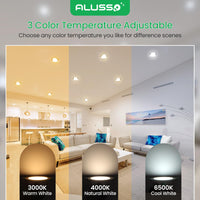 1 x RAW Customer Returns ALUSSO LED recessed spotlight 230V IP44, 4W dimmable spots, ceiling spots recessed lights 55-68mm installation diameter, mini slim 30mm ultra flat, warm white 3000K neutral white 4000K cold white 6500K, set of 6 - RRP €35.78